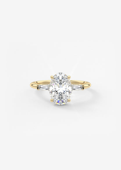 Oval Solitaire With Raised Basket Gallery Lab Grown Diamond Engagement Ring