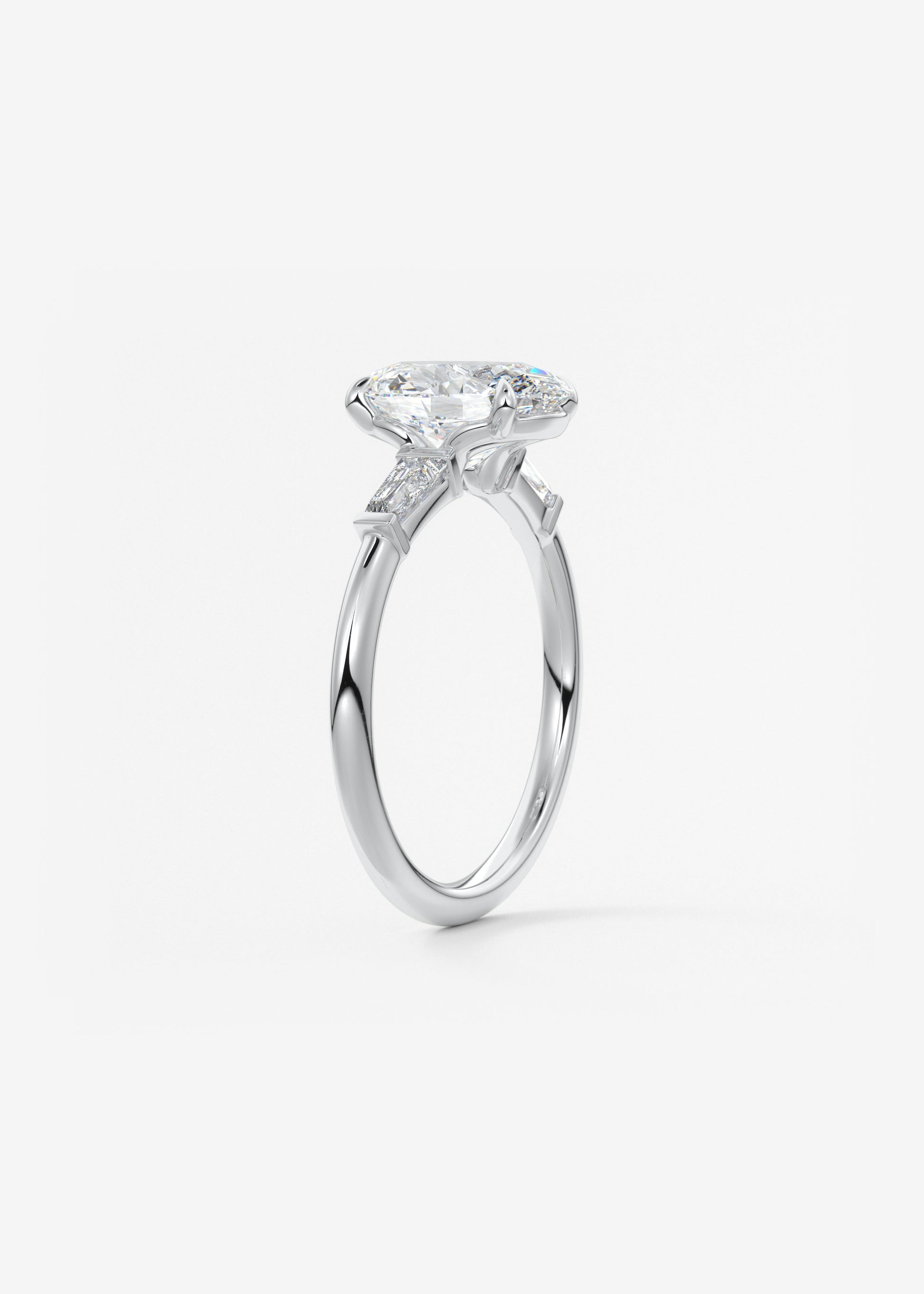 Oval Solitaire With Raised Basket Gallery Lab Grown Diamond Engagement Ring