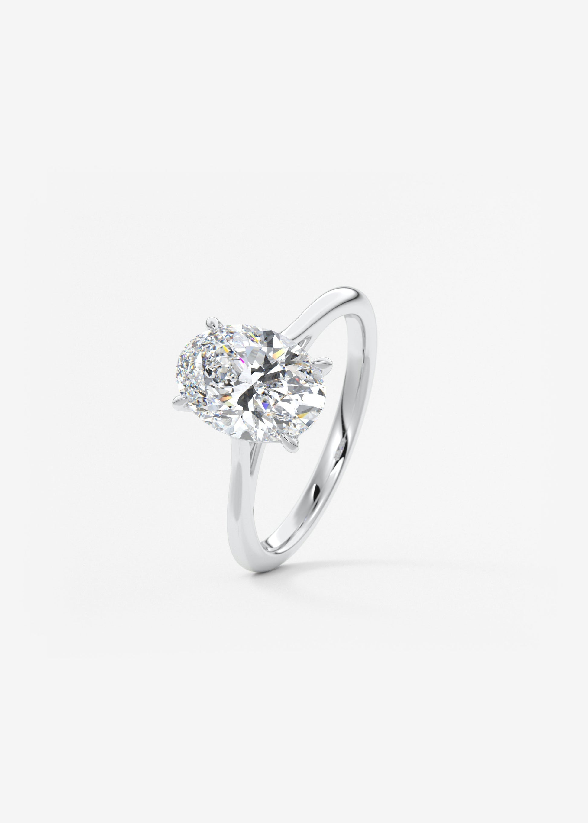 Oval Solitaire With Raised Basket Gallery Lab Grown Diamond Engagement Ring