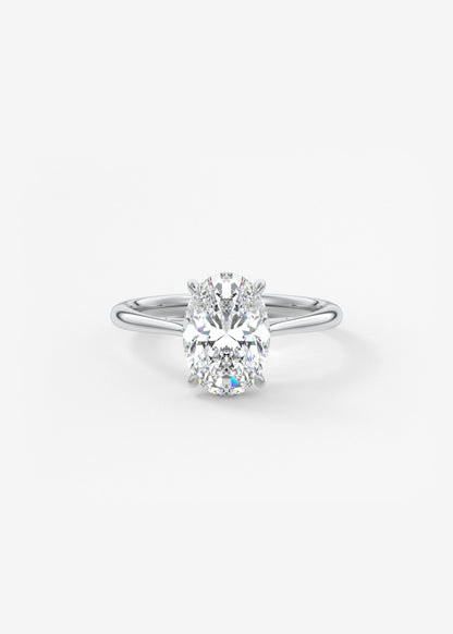 Oval Solitaire With Raised Basket Gallery Lab Grown Diamond Engagement Ring
