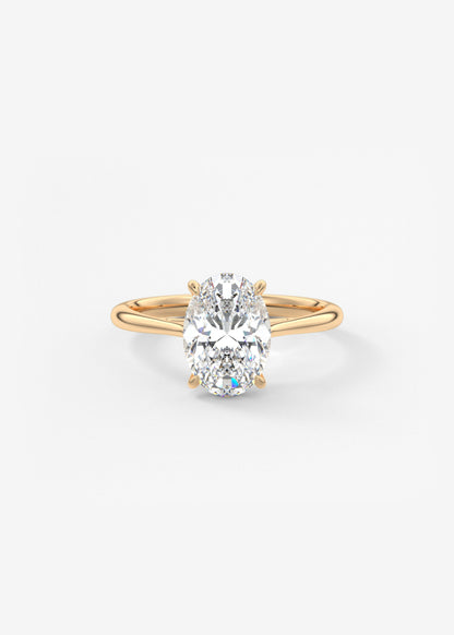 Oval Solitaire With Raised Basket Gallery Lab Grown Diamond Engagement Ring