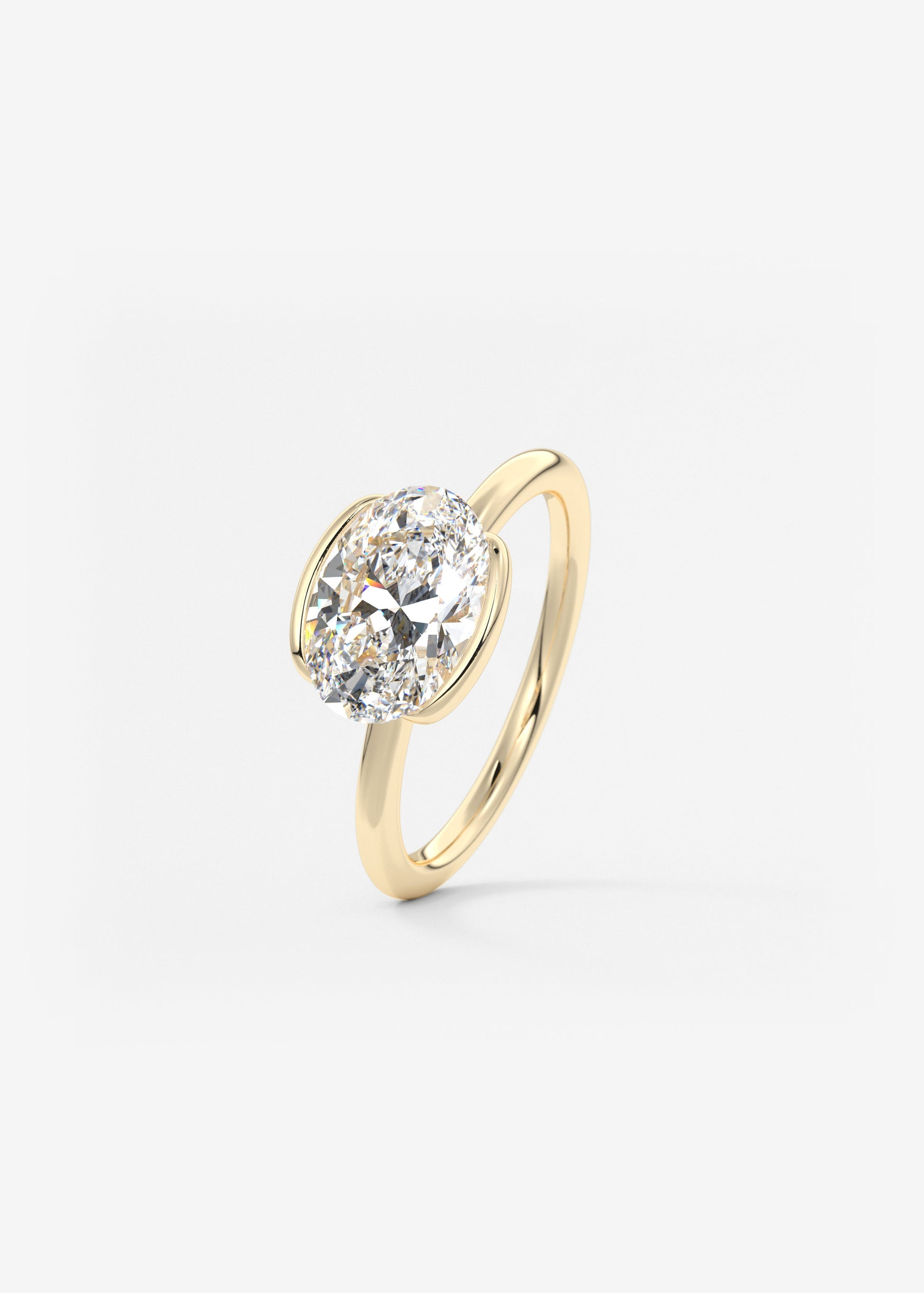 Oval Solitaire With Raised Basket Gallery Lab Grown Diamond Engagement Ring