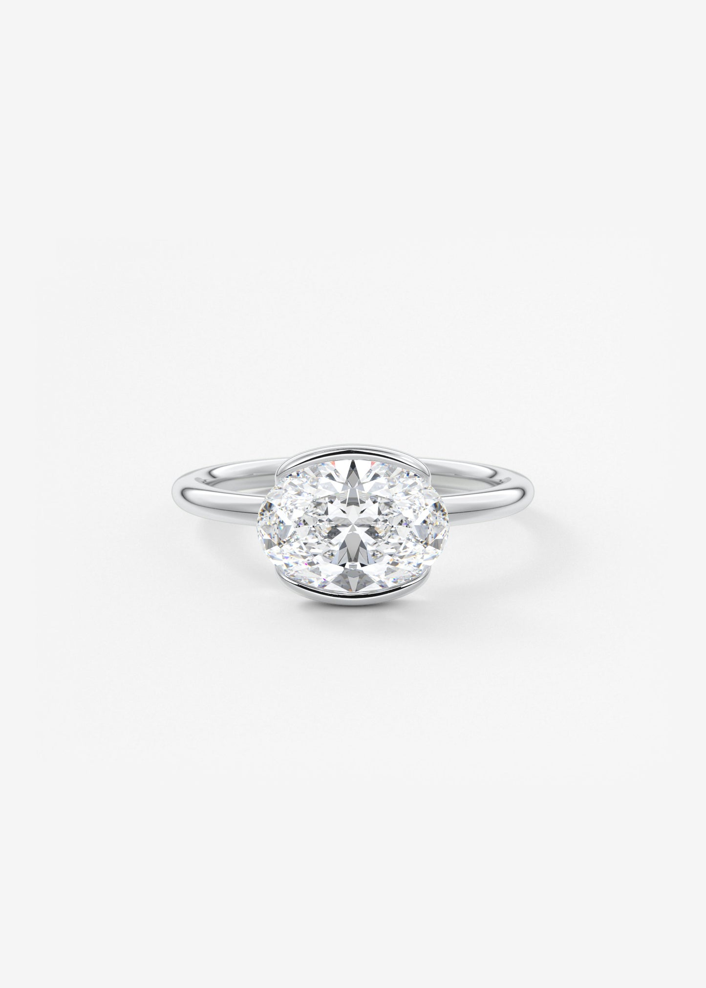 Oval Solitaire With Raised Basket Gallery Lab Grown Diamond Engagement Ring