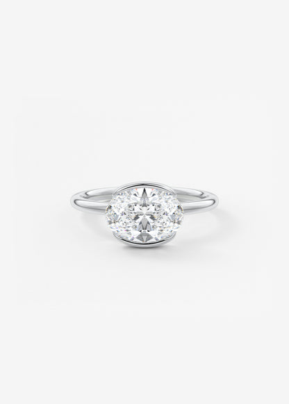 Oval Solitaire With Raised Basket Gallery Lab Grown Diamond Engagement Ring