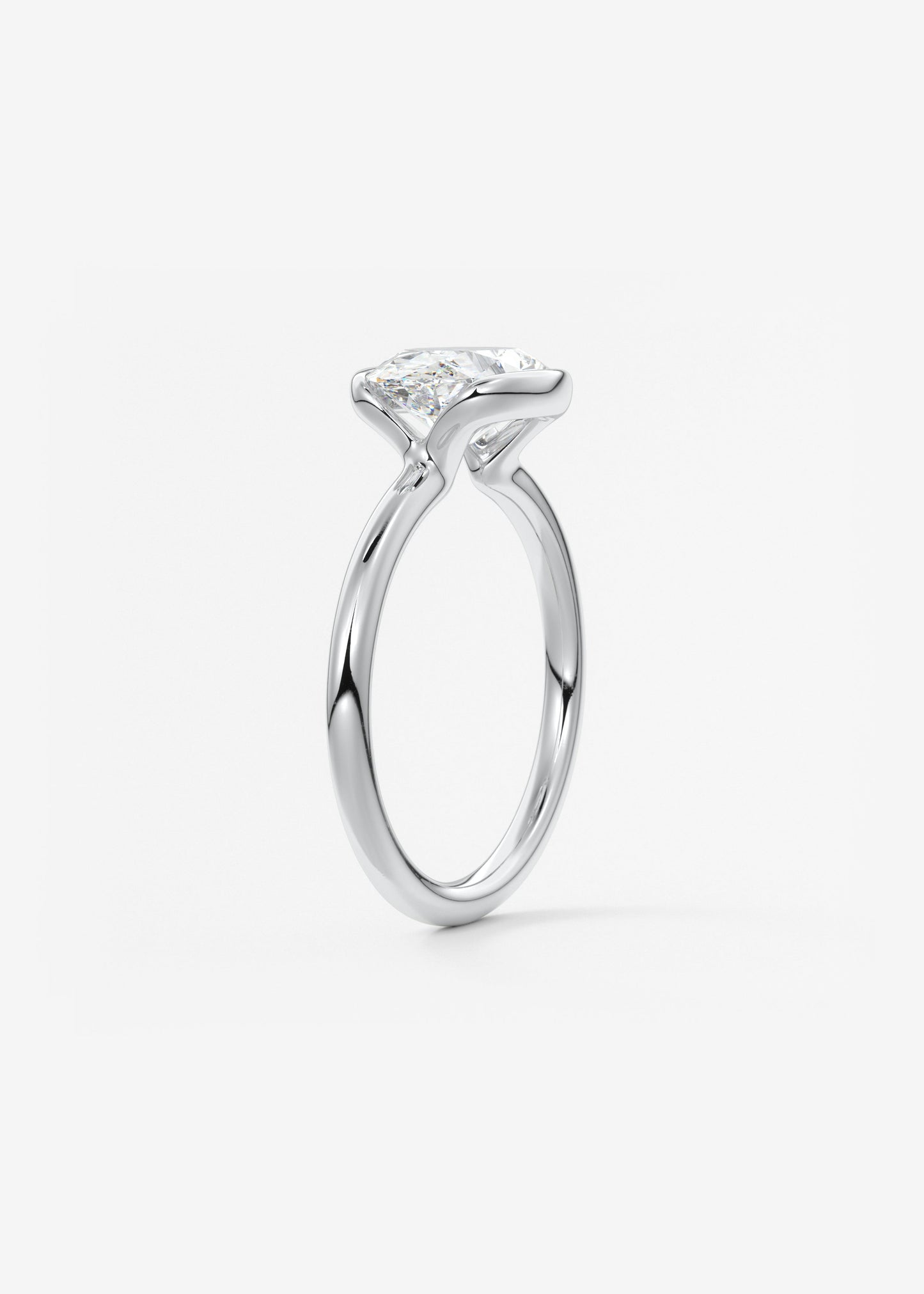 Oval Solitaire With Raised Basket Gallery Lab Grown Diamond Engagement Ring