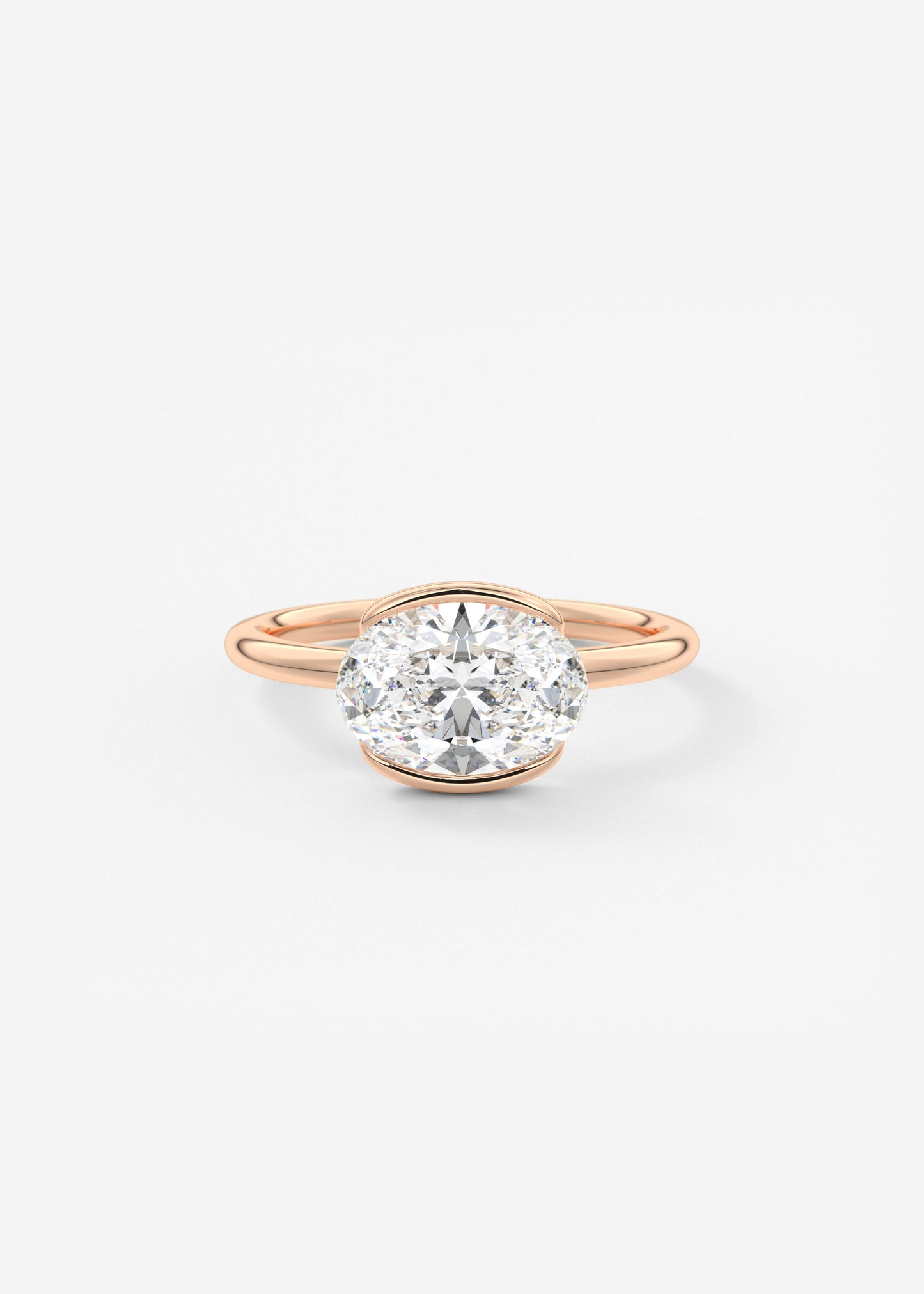 Oval Solitaire With Raised Basket Gallery Lab Grown Diamond Engagement Ring
