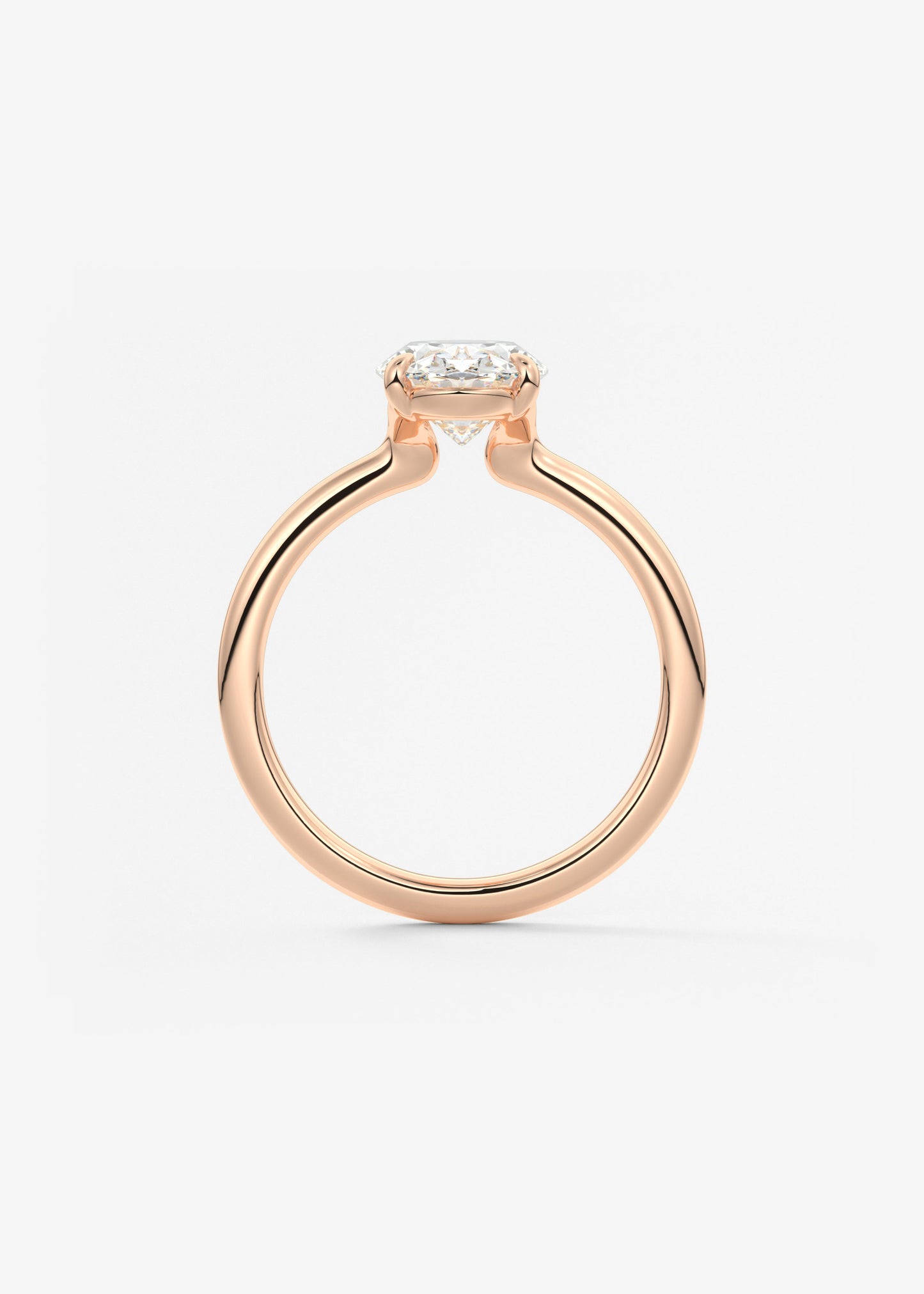 Oval Solitaire With Raised Basket Gallery Lab Grown Diamond Engagement Ring