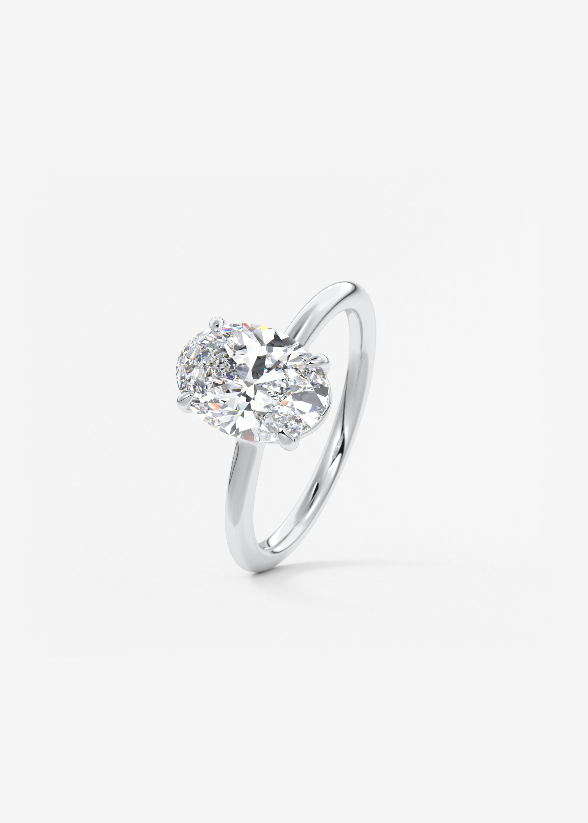 Oval Solitaire With Raised Basket Gallery Lab Grown Diamond Engagement Ring