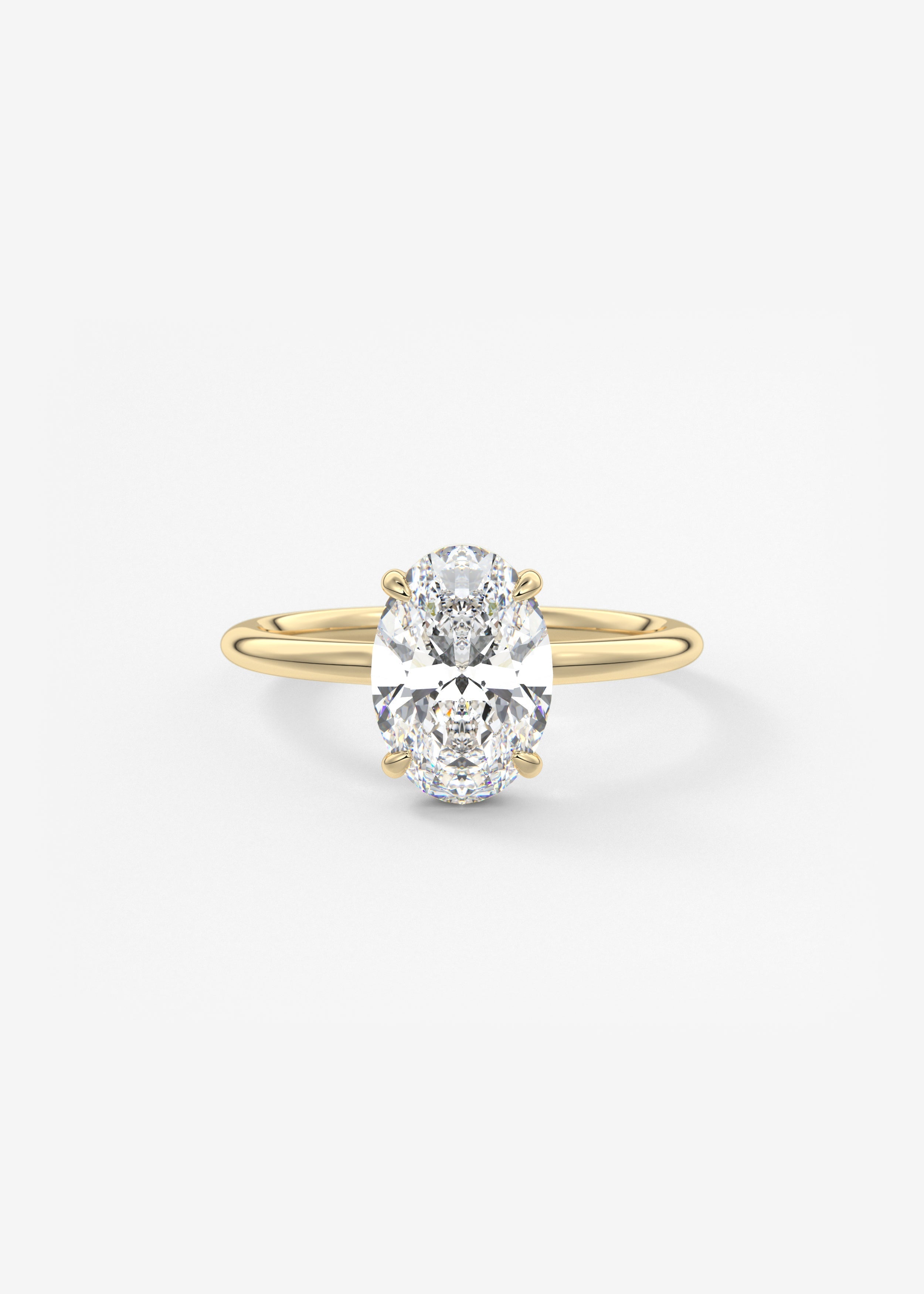 Oval Solitaire With Raised Basket Gallery Lab Grown Diamond Engagement Ring