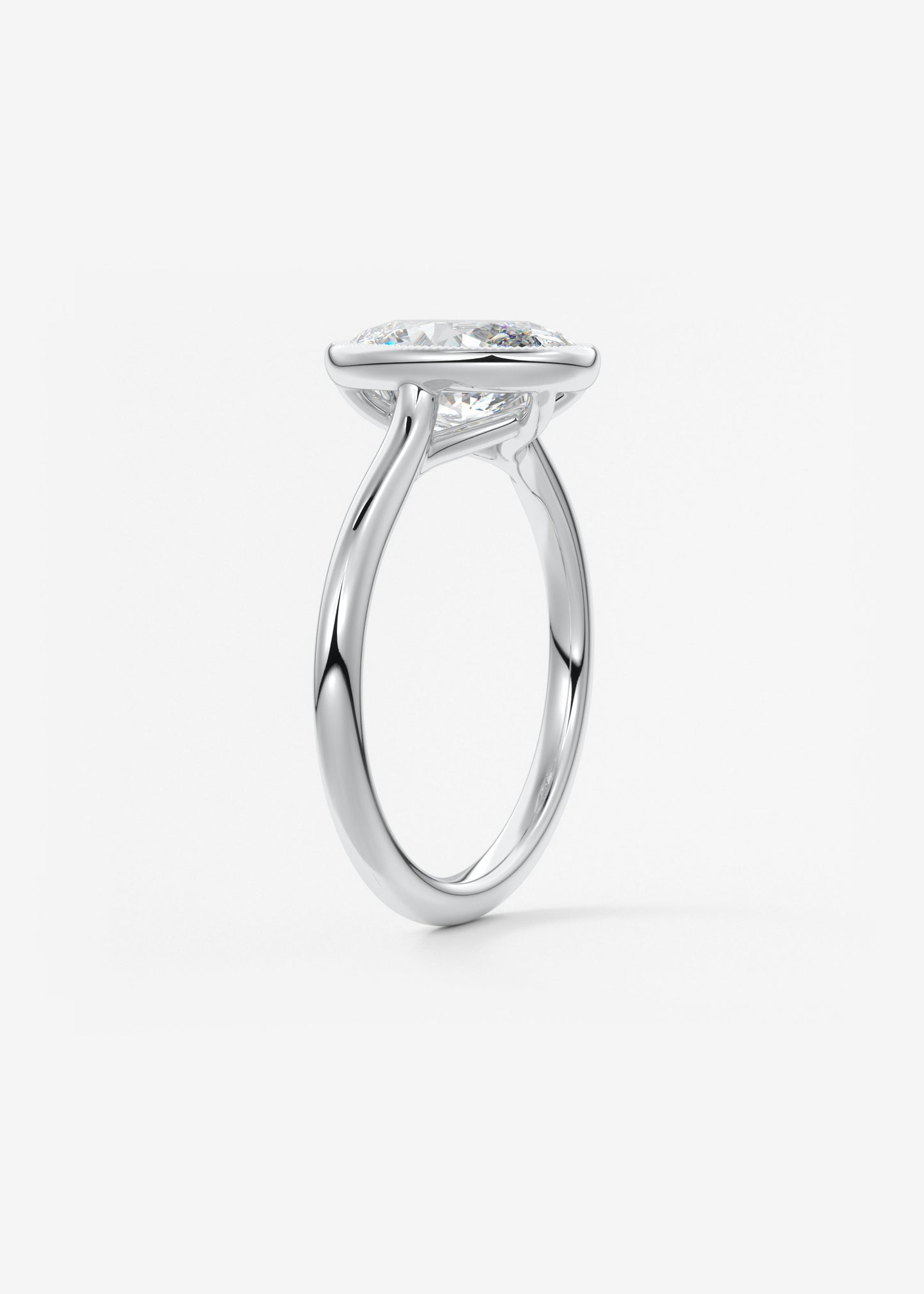 Oval Solitaire With Raised Basket Gallery Lab Grown Diamond Engagement Ring