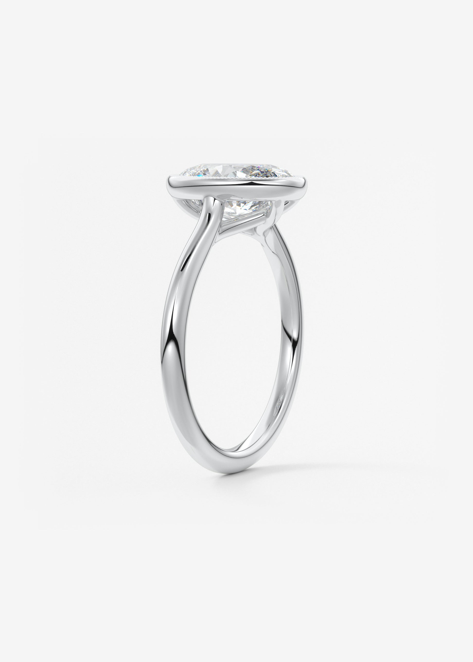 Oval Solitaire With Raised Basket Gallery Lab Grown Diamond Engagement Ring