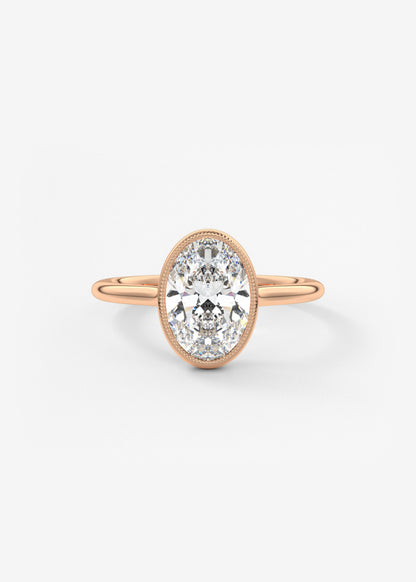 Oval Solitaire With Raised Basket Gallery Lab Grown Diamond Engagement Ring