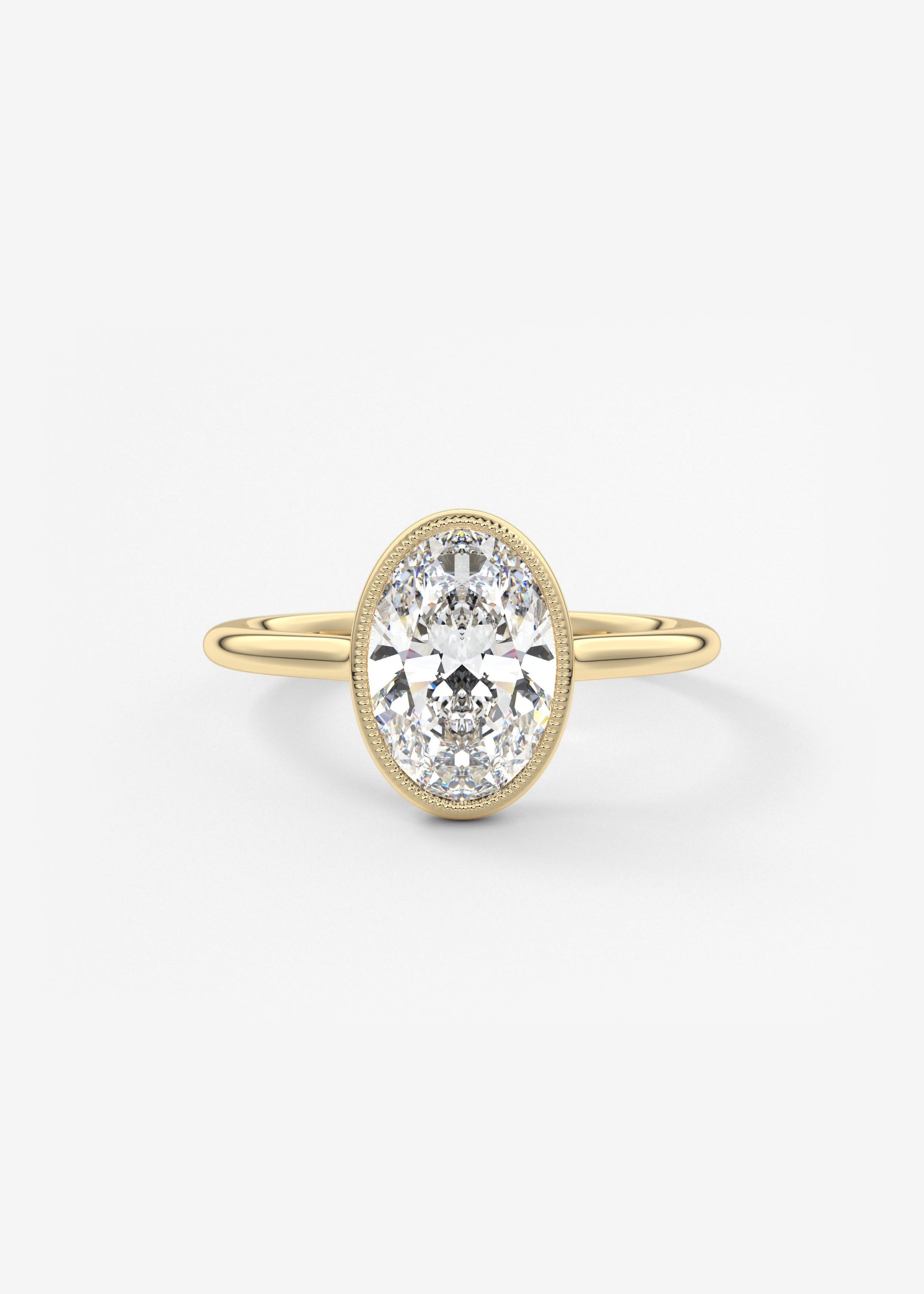 Oval Solitaire With Raised Basket Gallery Lab Grown Diamond Engagement Ring