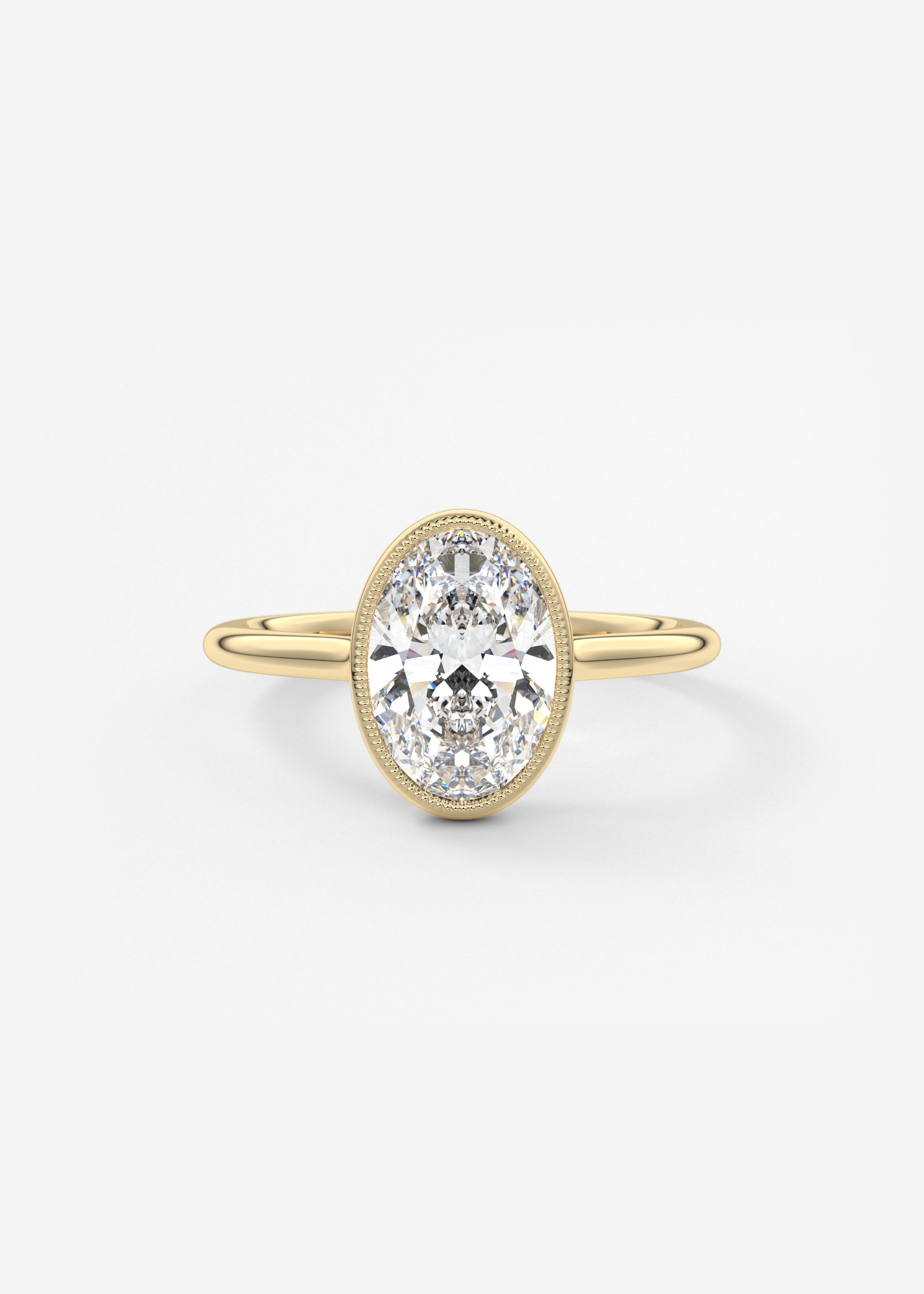 Oval Solitaire With Raised Basket Gallery Lab Grown Diamond Engagement Ring