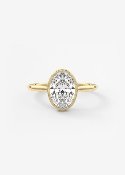Oval Solitaire With Raised Basket Gallery Lab Grown Diamond Engagement Ring