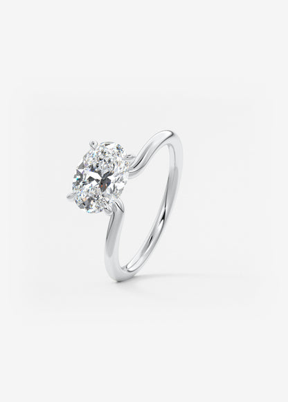 Oval Solitaire With Raised Basket Gallery Lab Grown Diamond Engagement Ring