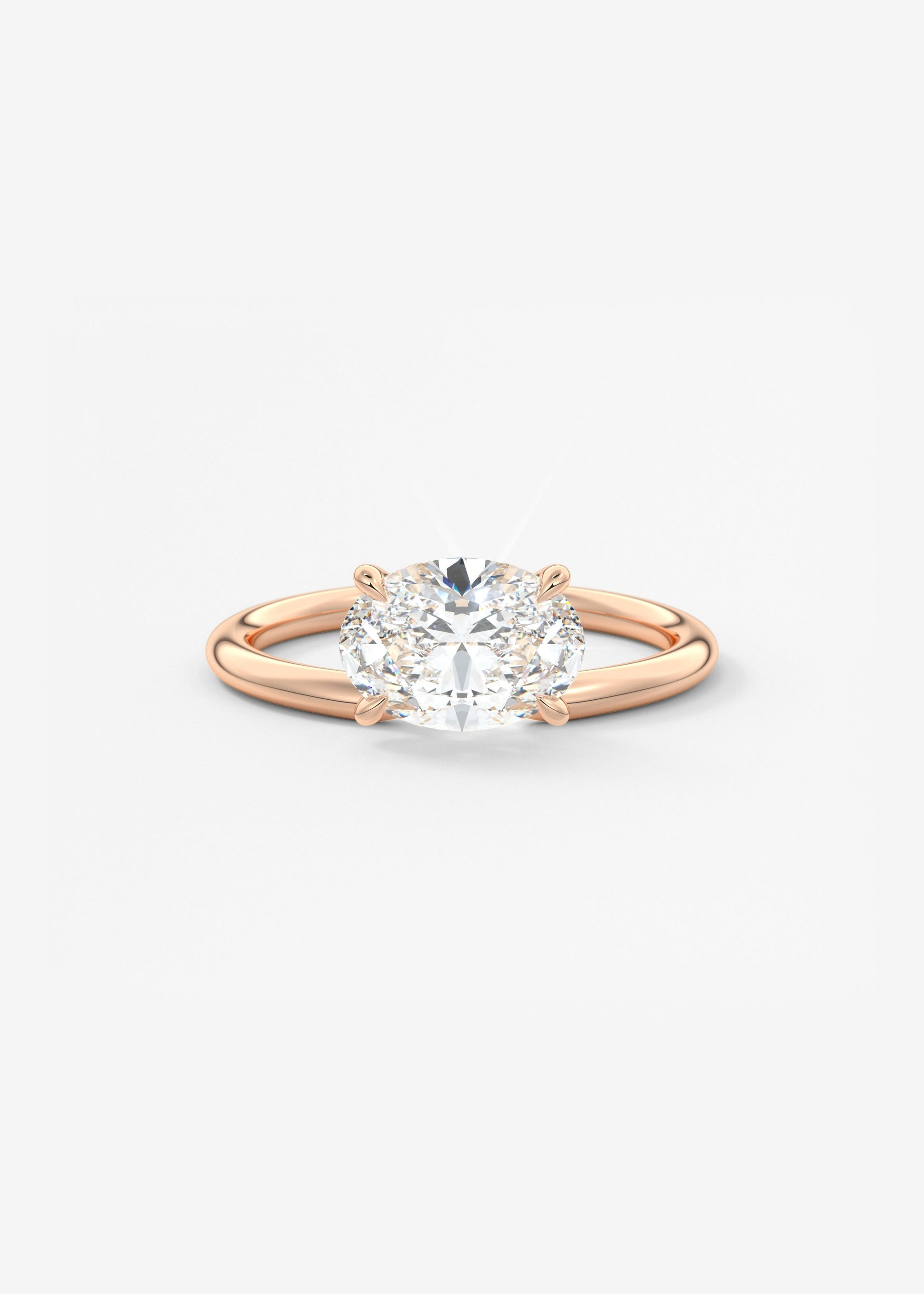 Oval Solitaire With Raised Basket Gallery Lab Grown Diamond Engagement Ring