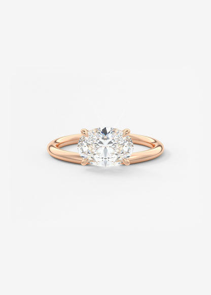 Oval Solitaire With Raised Basket Gallery Lab Grown Diamond Engagement Ring
