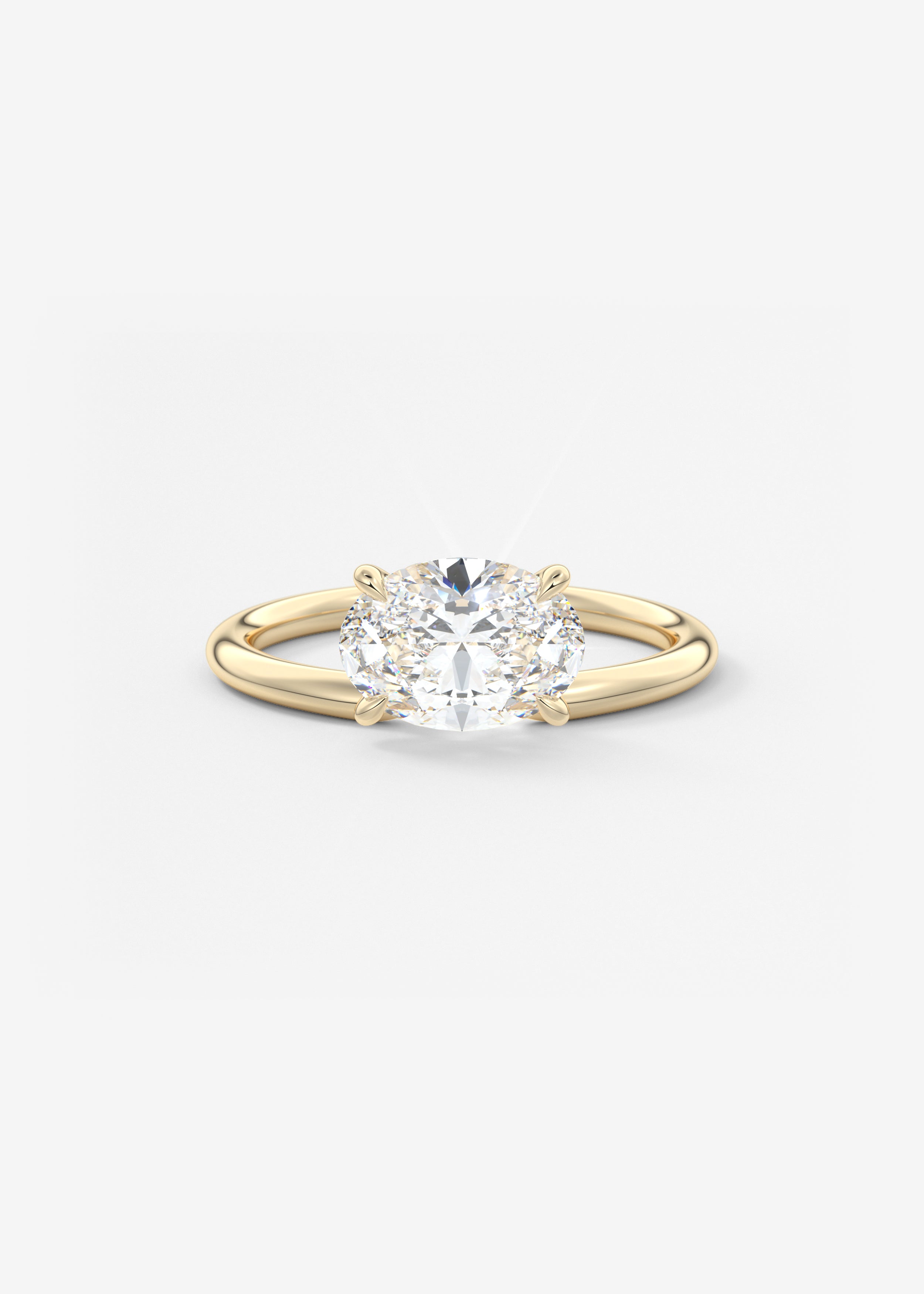Oval Solitaire With Raised Basket Gallery Lab Grown Diamond Engagement Ring