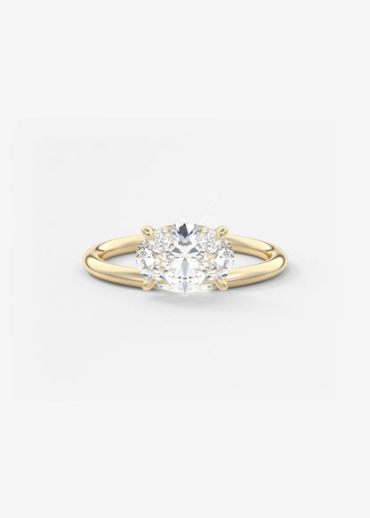 Oval Solitaire With Raised Basket Gallery Lab Grown Diamond Engagement Ring