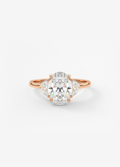 Oval Solitaire With Raised Basket Gallery Lab Grown Diamond Engagement Ring