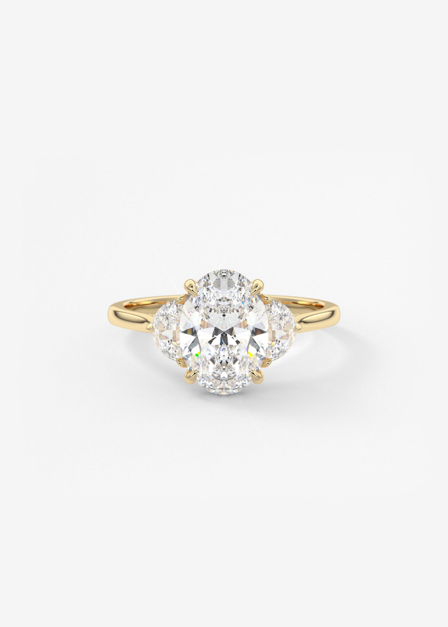 Oval Solitaire With Raised Basket Gallery Lab Grown Diamond Engagement Ring