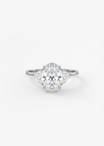 Oval Solitaire With Raised Basket Gallery Lab Grown Diamond Engagement Ring