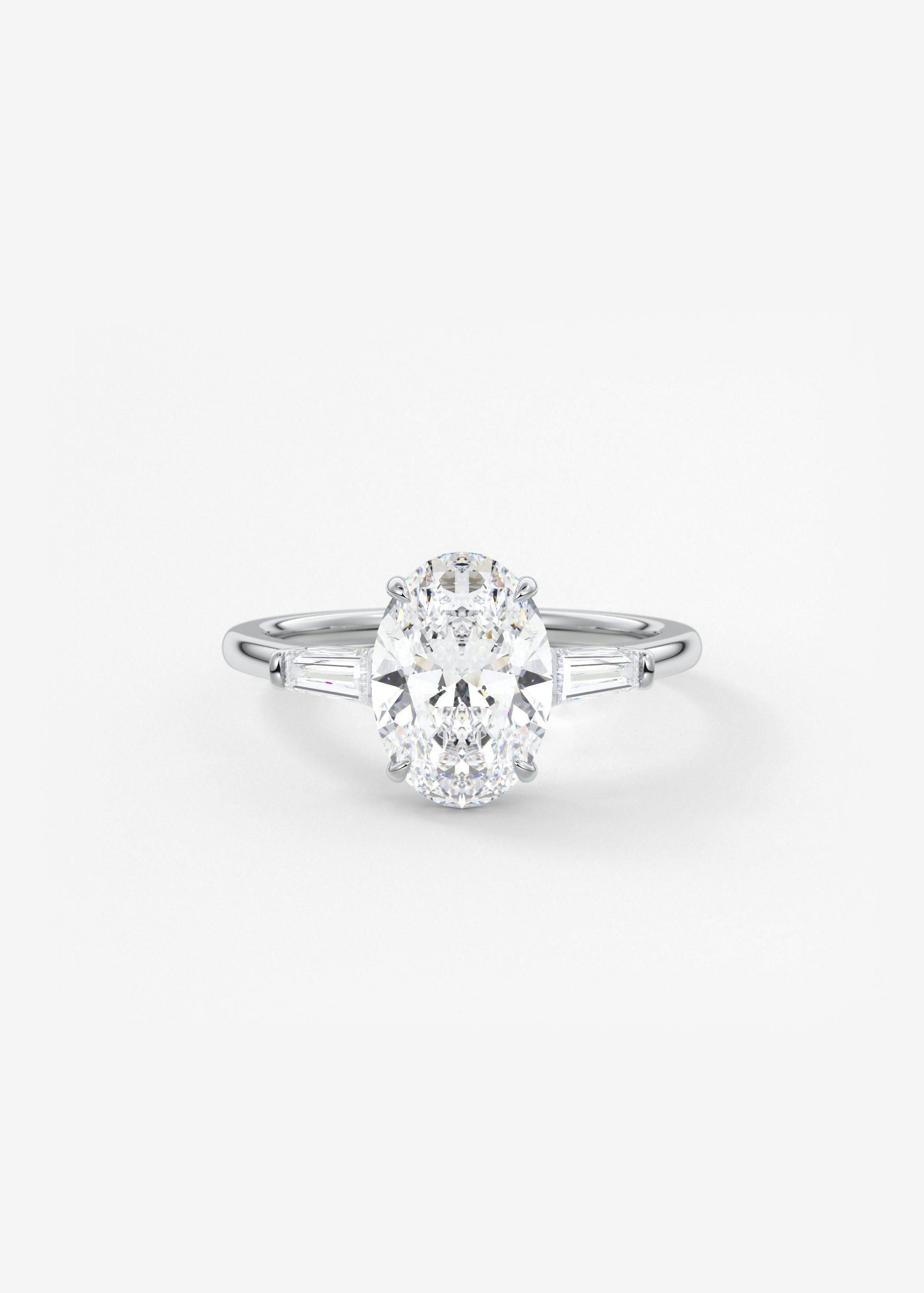 Oval Solitaire With Raised Basket Gallery Lab Grown Diamond Engagement Ring