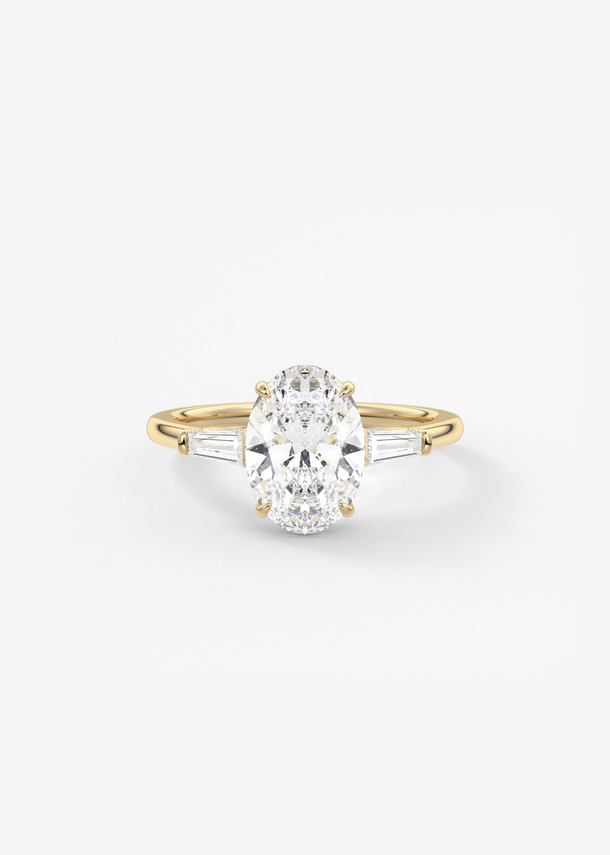Oval Solitaire With Raised Basket Gallery Lab Grown Diamond Engagement Ring