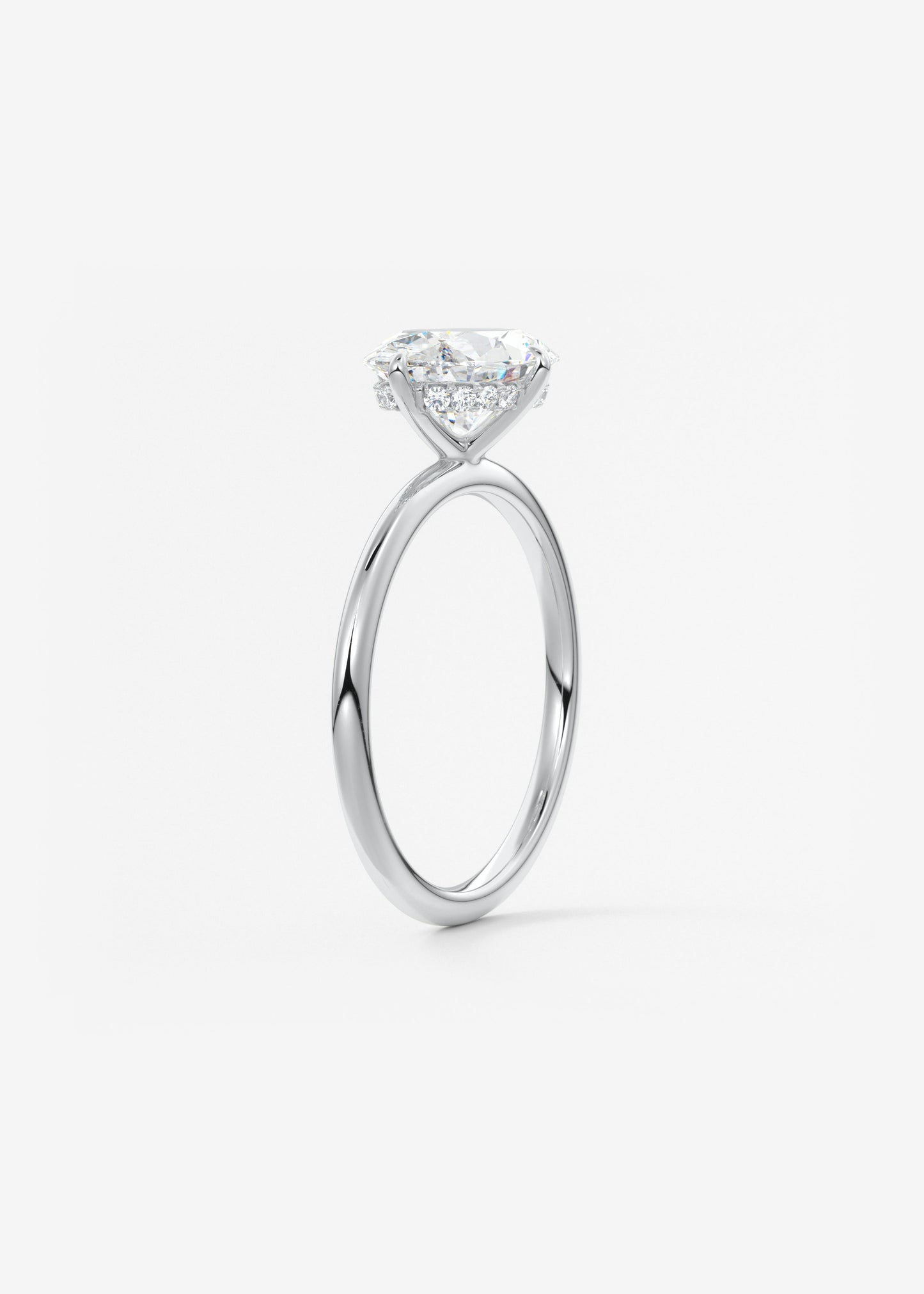 Oval Solitaire With Raised Basket Gallery Lab Grown Diamond Engagement Ring