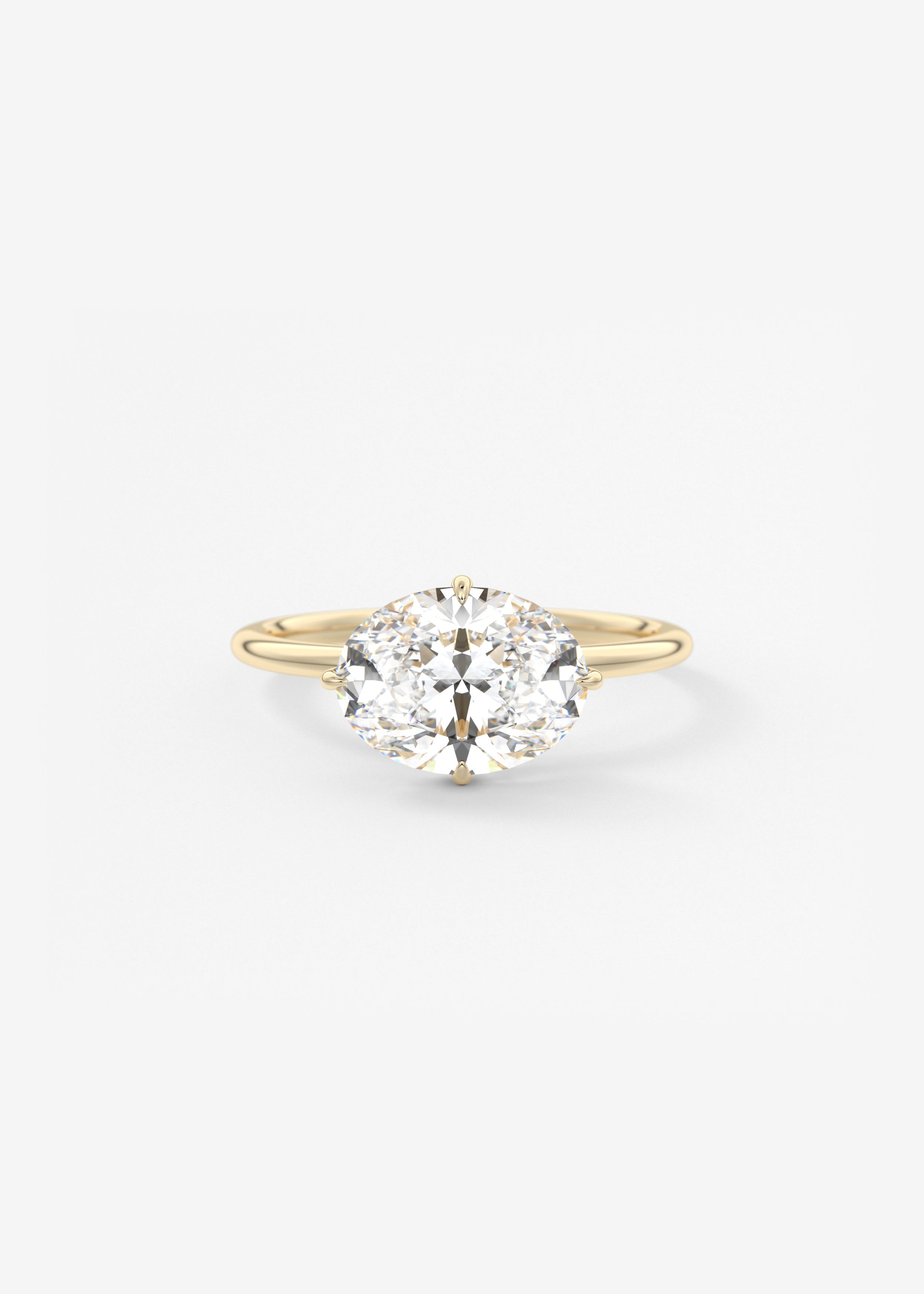 Oval Solitaire With Raised Basket Gallery Lab Grown Diamond Engagement Ring