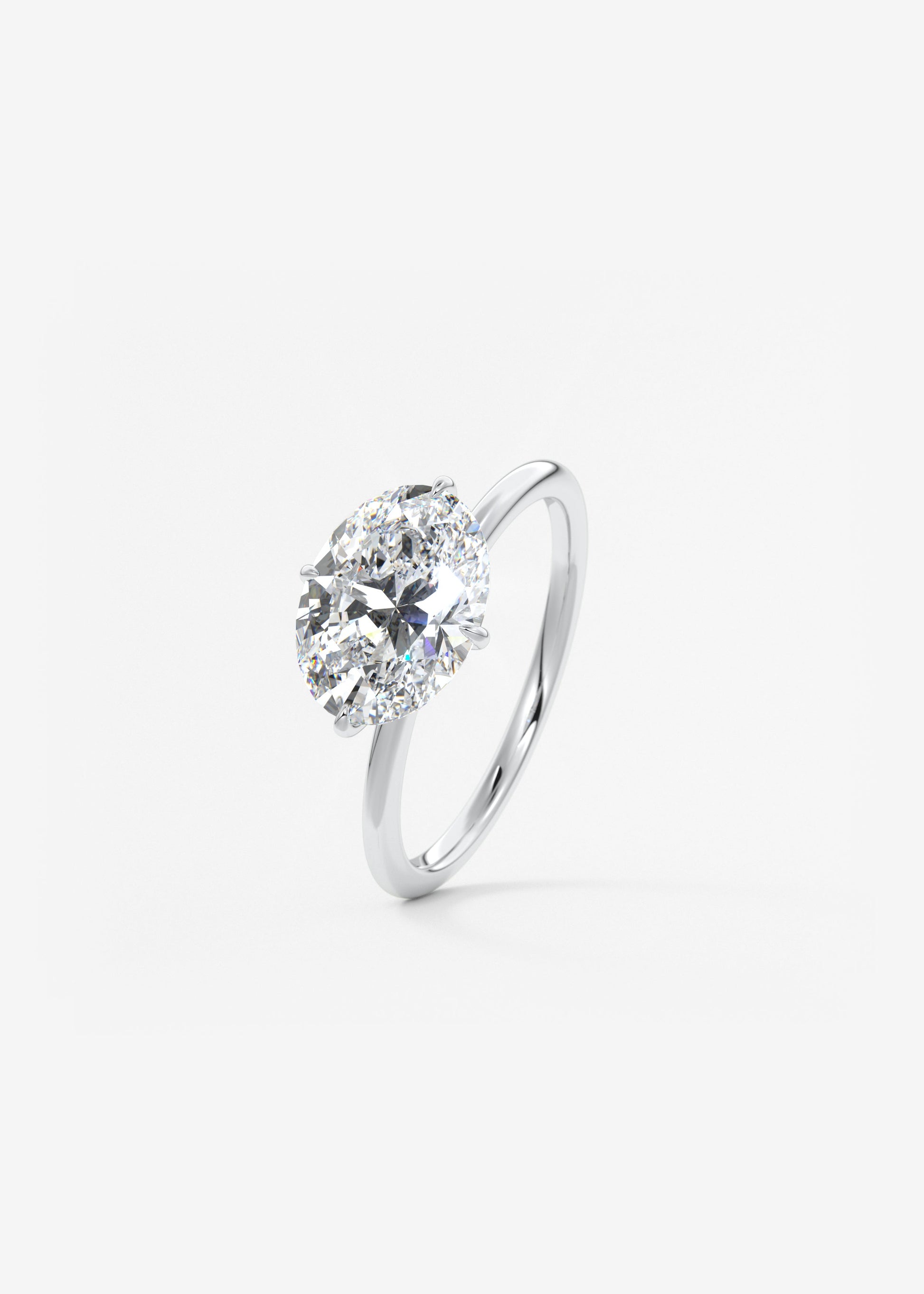 Oval Solitaire With Raised Basket Gallery Lab Grown Diamond Engagement Ring