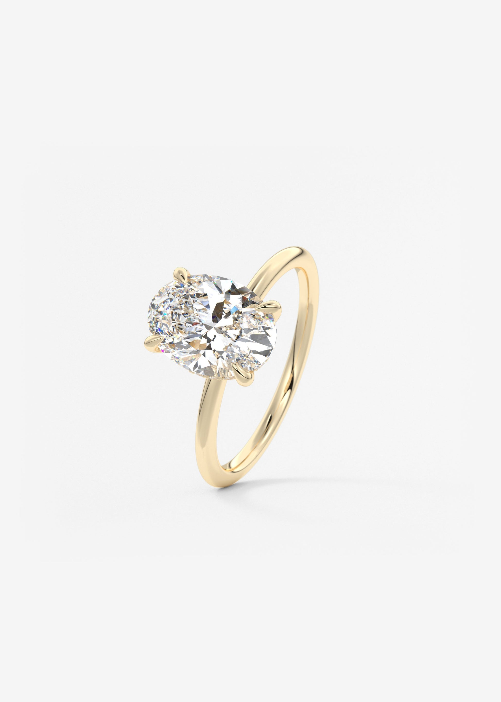 Oval Solitaire With Raised Basket Gallery Lab Grown Diamond Engagement Ring