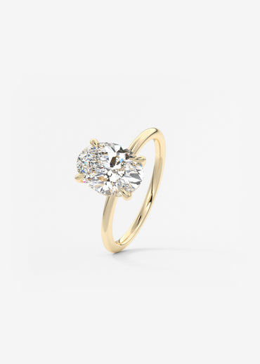 Oval Solitaire With Raised Basket Gallery Lab Grown Diamond Engagement Ring