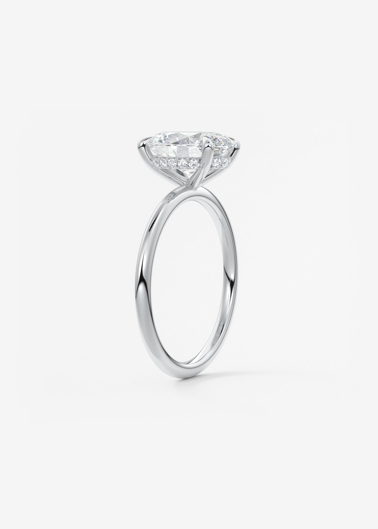 Oval Solitaire With Raised Basket Gallery Lab Grown Diamond Engagement Ring