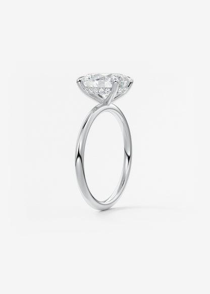 Oval Solitaire With Raised Basket Gallery Lab Grown Diamond Engagement Ring