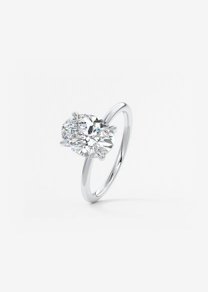Oval Solitaire With Raised Basket Gallery Lab Grown Diamond Engagement Ring
