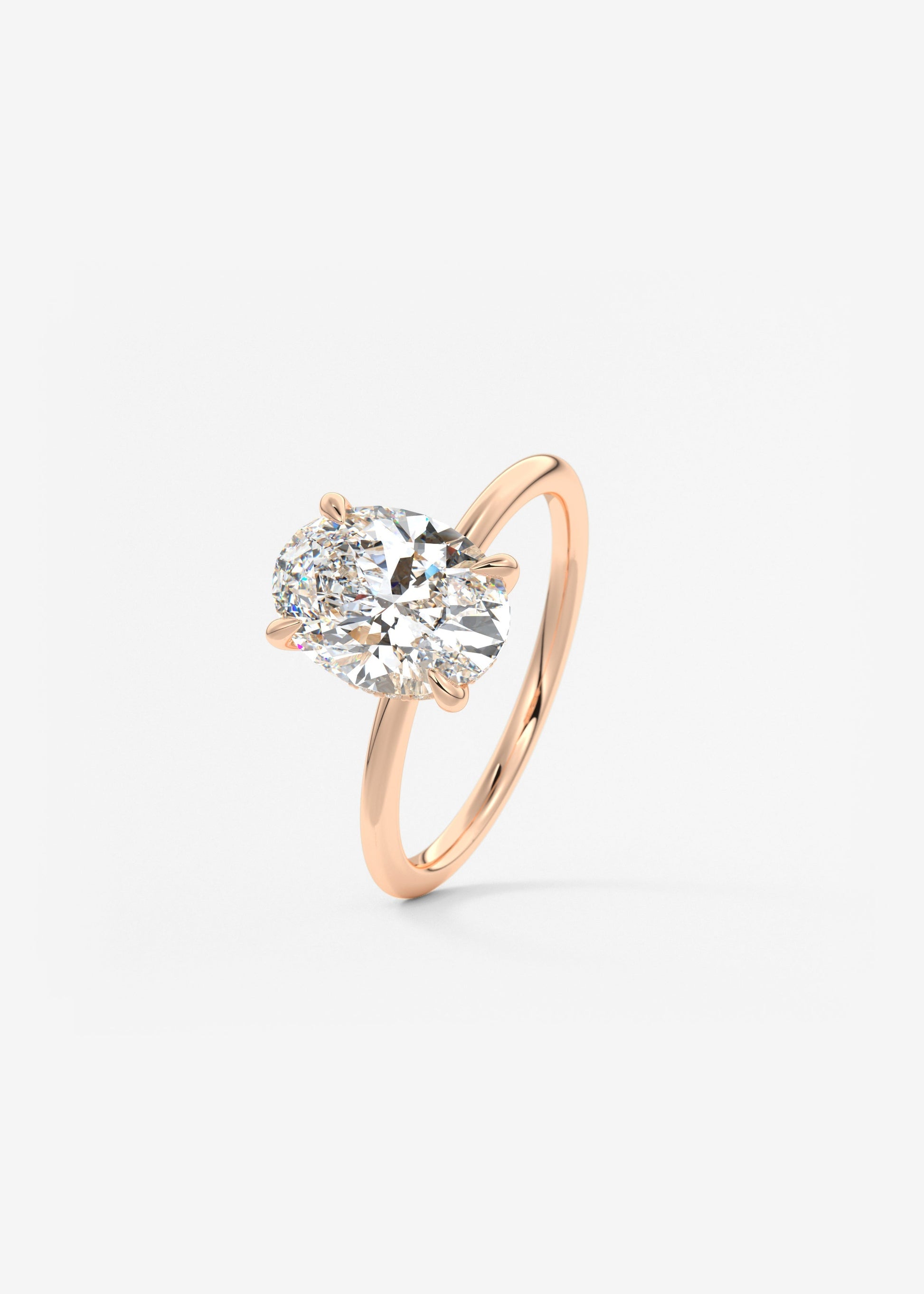 Oval Solitaire With Raised Basket Gallery Lab Grown Diamond Engagement Ring