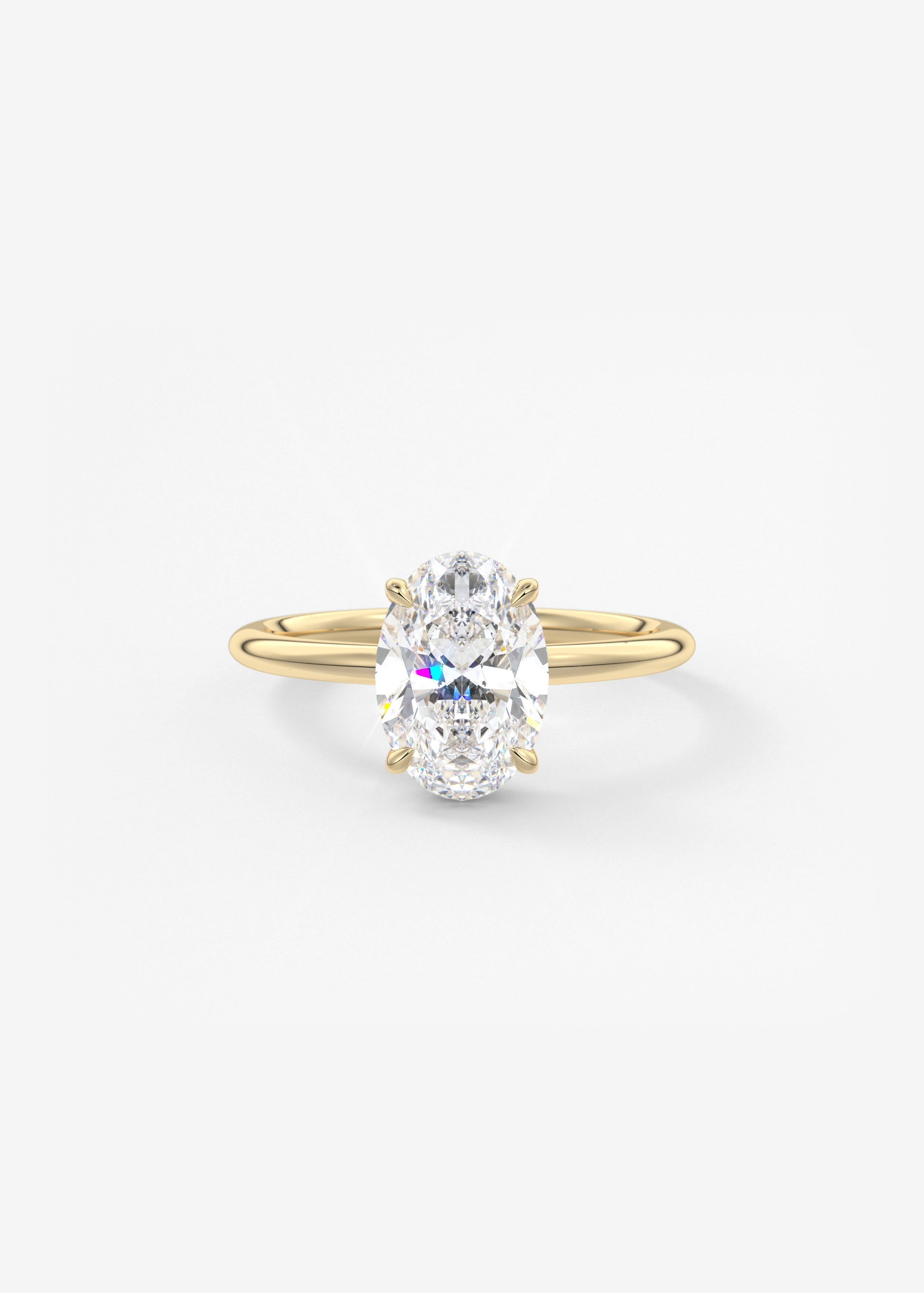 Oval Solitaire With Raised Basket Gallery Lab Grown Diamond Engagement Ring