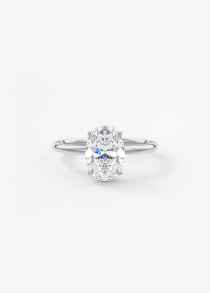 Oval Solitaire With Raised Basket Gallery Lab Grown Diamond Engagement Ring