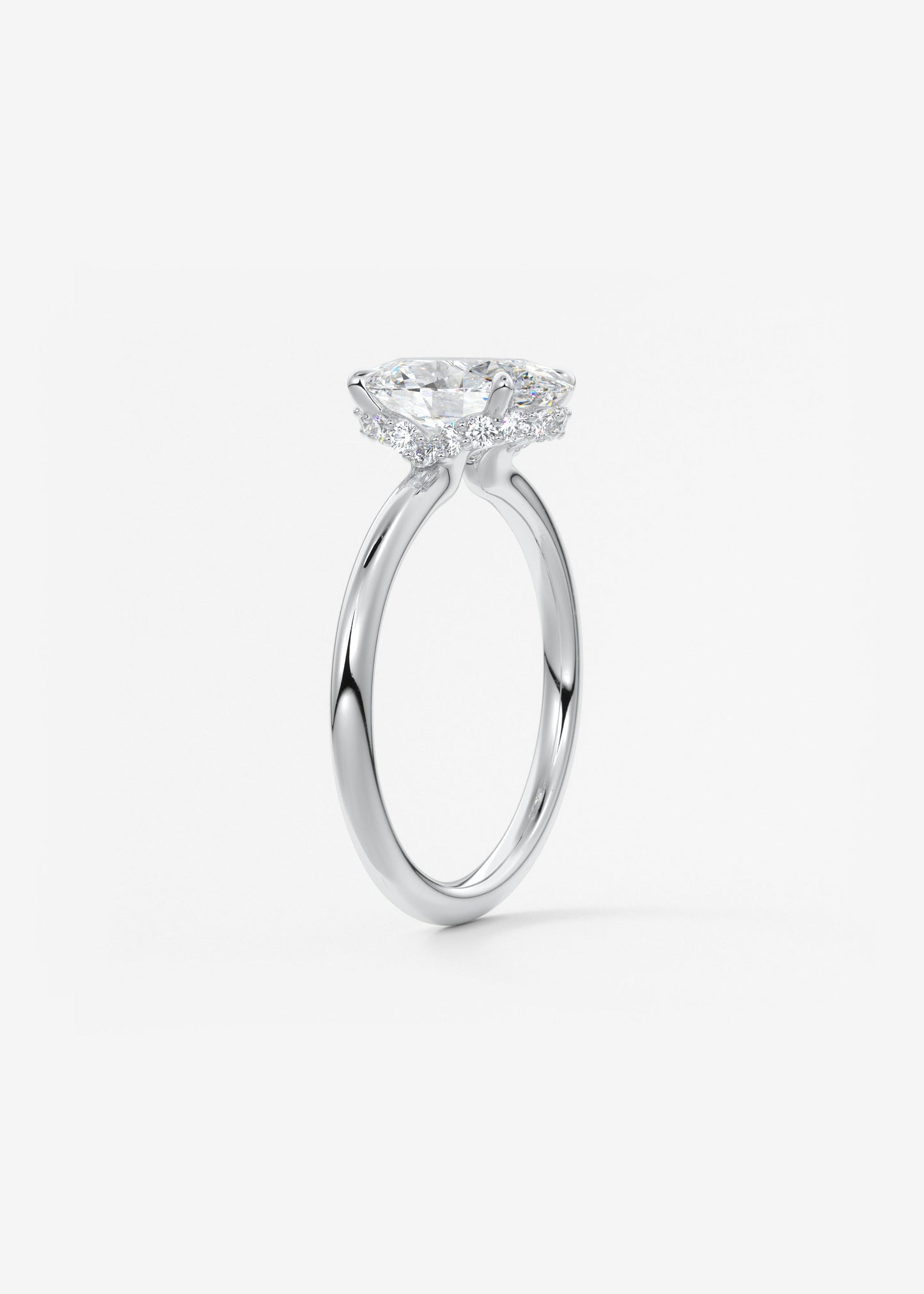 Oval Solitaire With Raised Basket Gallery Lab Grown Diamond Engagement Ring
