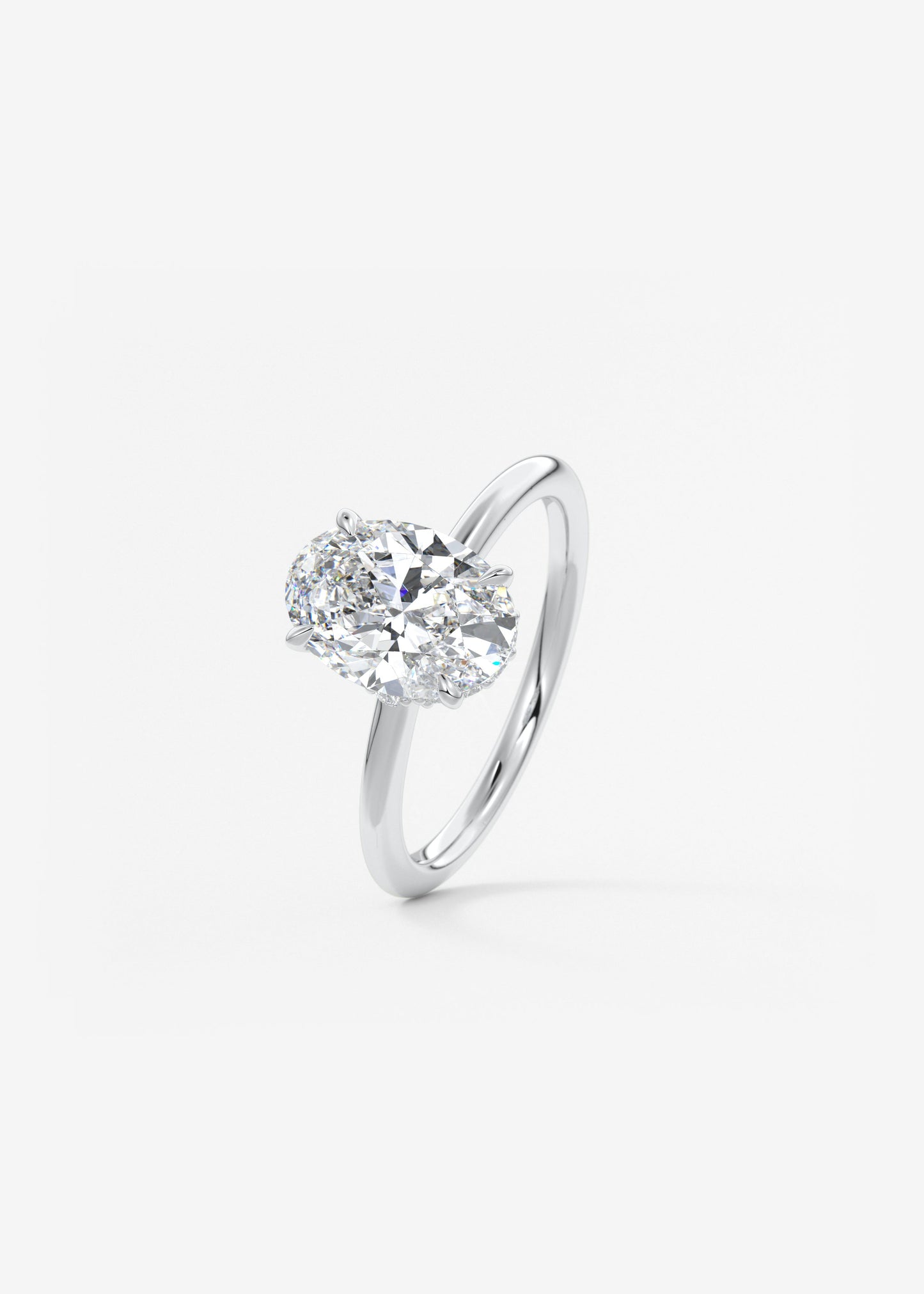 Oval Solitaire With Raised Basket Gallery Lab Grown Diamond Engagement Ring
