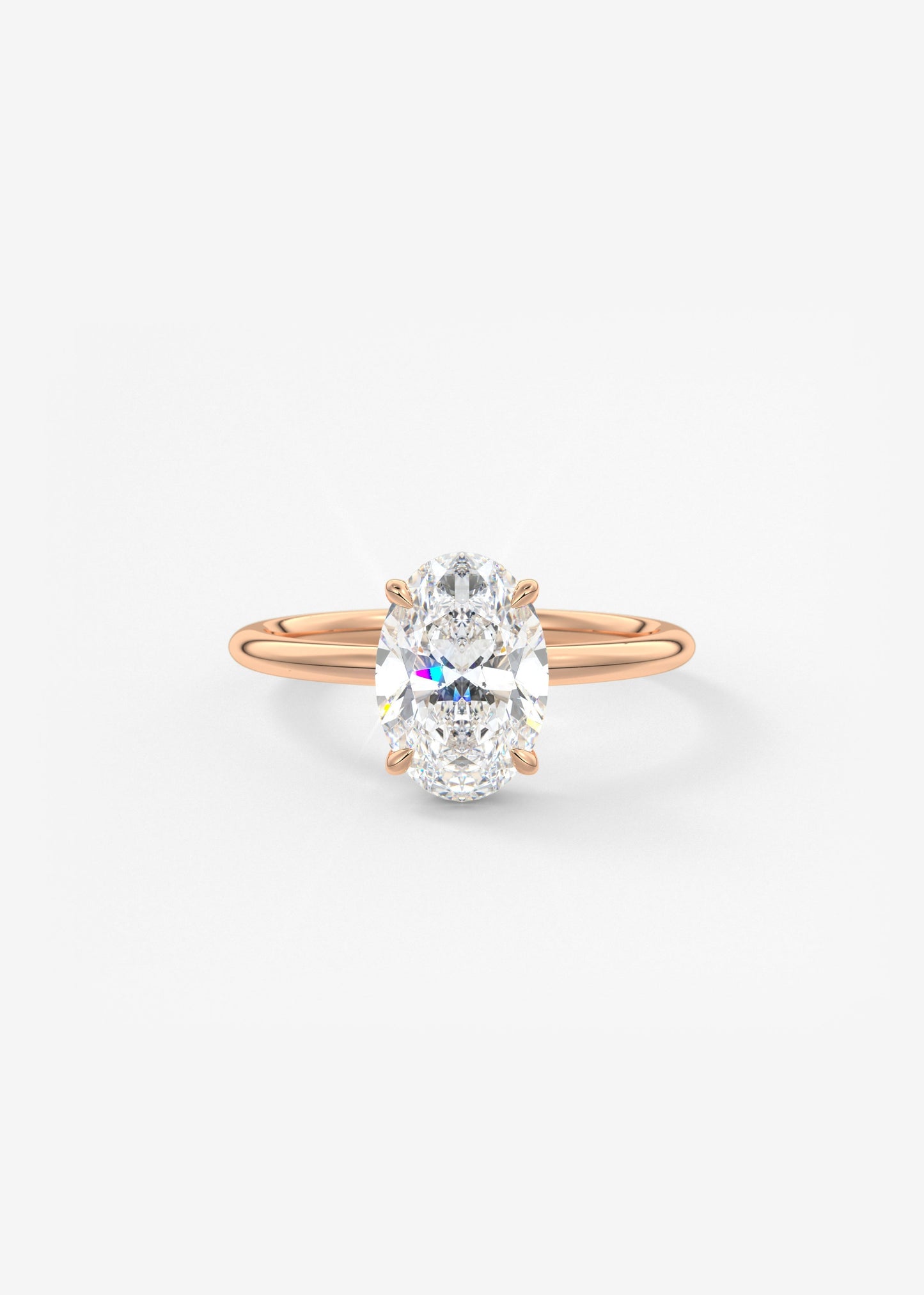 Oval Solitaire With Raised Basket Gallery Lab Grown Diamond Engagement Ring