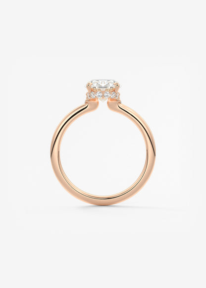 Oval Solitaire With Raised Basket Gallery Lab Grown Diamond Engagement Ring