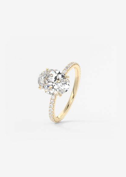 Oval Solitaire With Raised Basket Gallery Lab Grown Diamond Engagement Ring