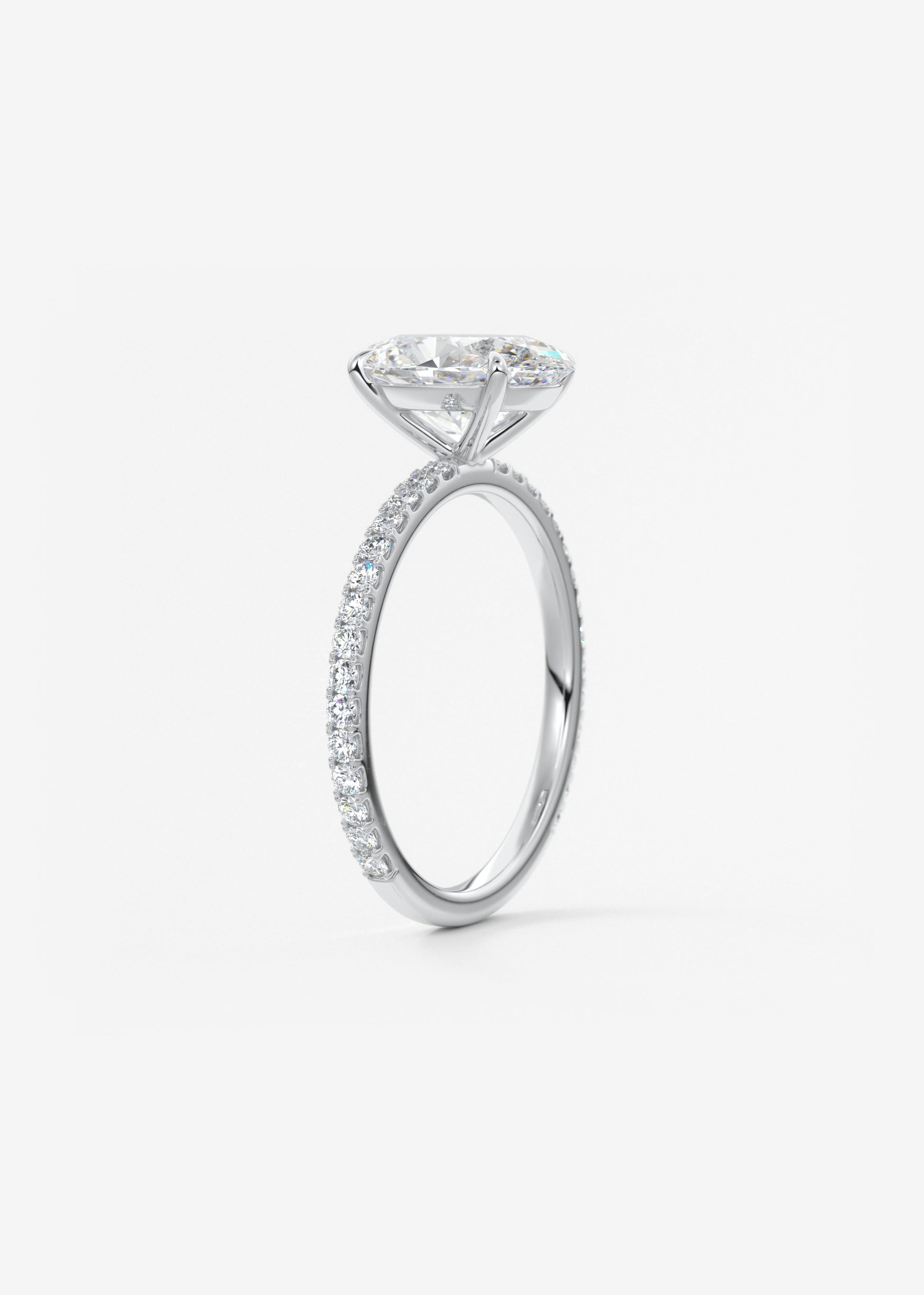 Oval Solitaire With Raised Basket Gallery Lab Grown Diamond Engagement Ring