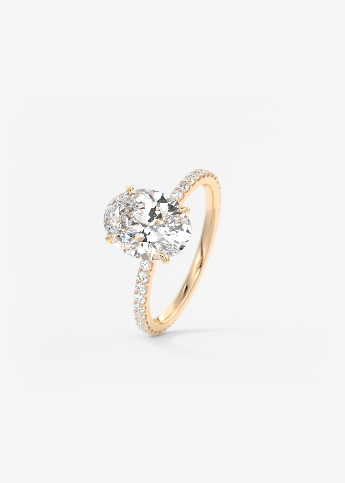 Oval Solitaire With Raised Basket Gallery Lab Grown Diamond Engagement Ring