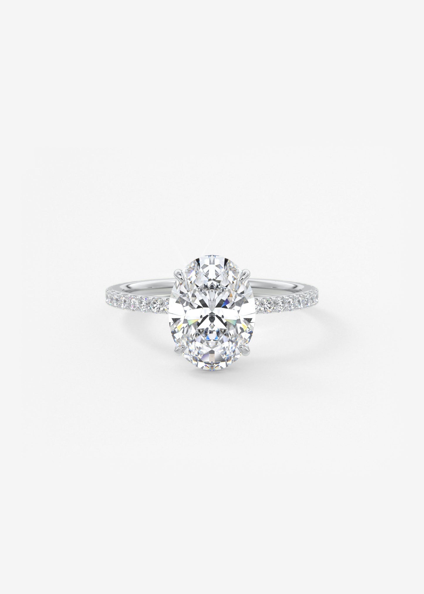 Oval Solitaire With Raised Basket Gallery Lab Grown Diamond Engagement Ring