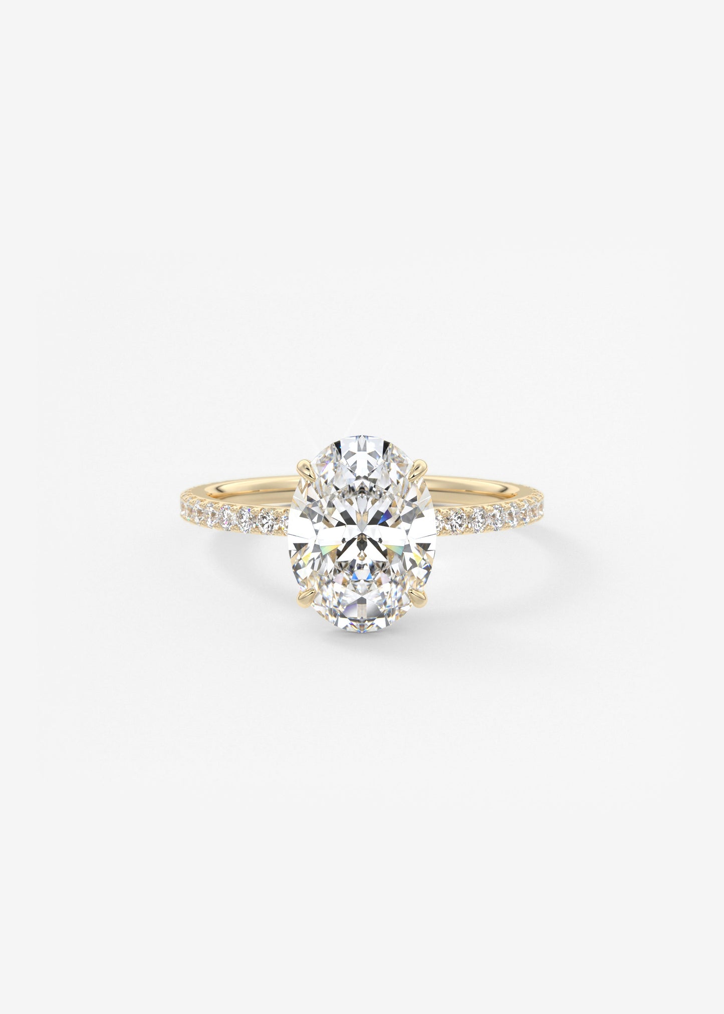 Oval Solitaire With Raised Basket Gallery Lab Grown Diamond Engagement Ring