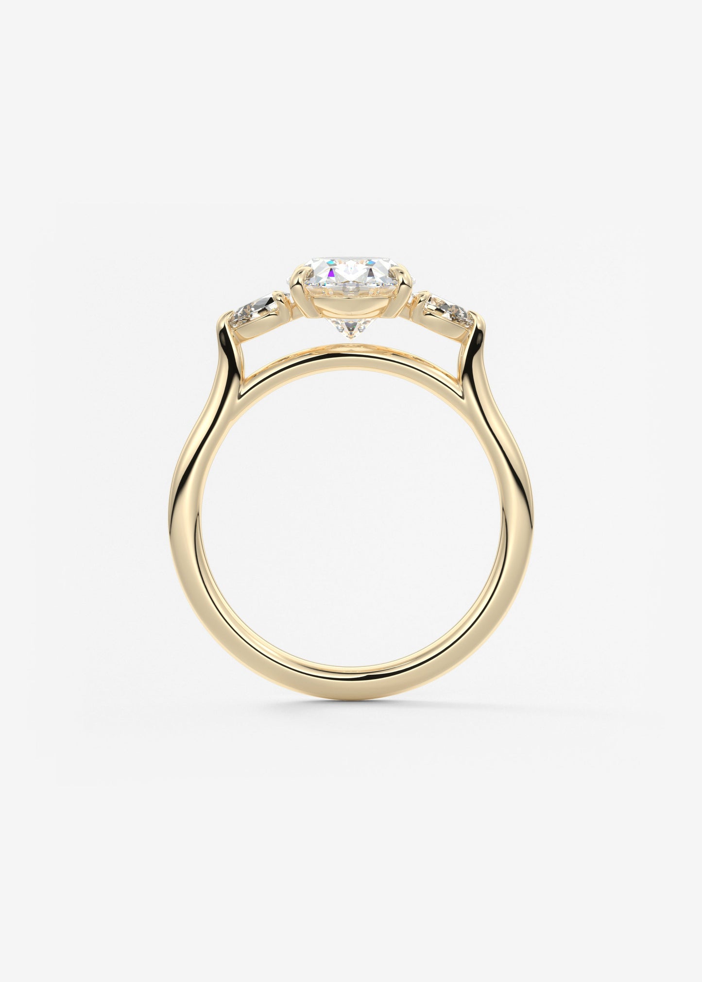 Oval Solitaire With Raised Basket Gallery Lab Grown Diamond Engagement Ring